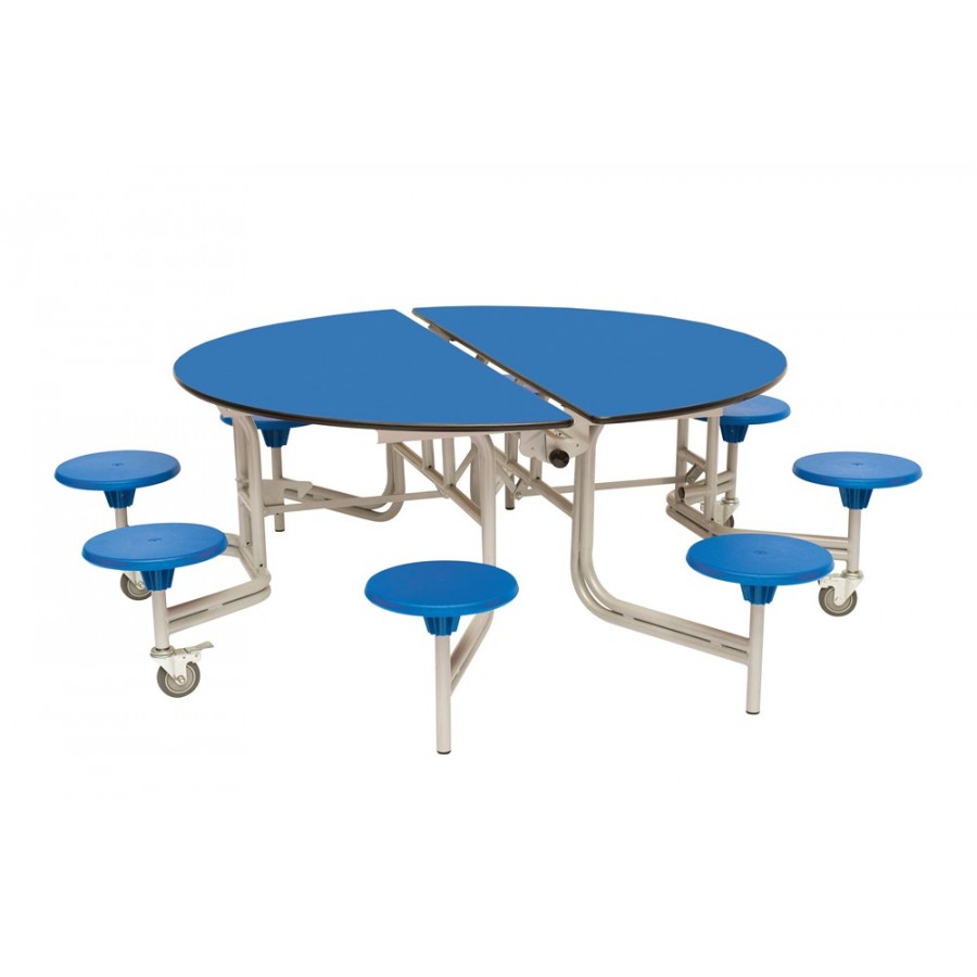 Round Mobile Folding Table with 8 Seats